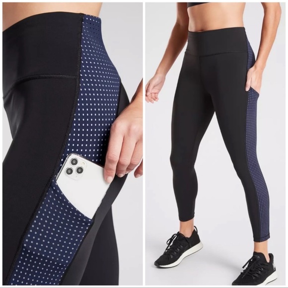 Athleta Pants - Athleta Ultimate Stash Pocket Colorblock Lasercut Leggings